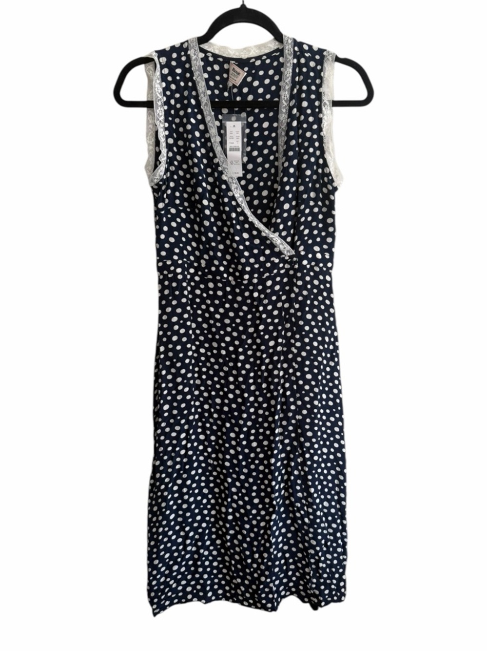 Rouje X J.Crew Rencard Wrap Dress Navy Polka Dot size 2 NWT - Picture 5 of 11